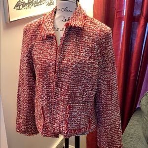 Red with with tan and black and gold accents